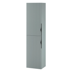 Meuble colonne de salle de bain H 160 cm striée vert fjord mat à suspendre - Tirso