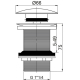 Bonde de vidage courte pour lavabo et plan vasque sans trop plein - Quick-clac refermable - Dôme laiton chromé - 30723104