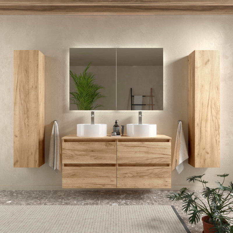 Meuble en chêne avec vasque 120 cm Easy - Mobilier salle de bain