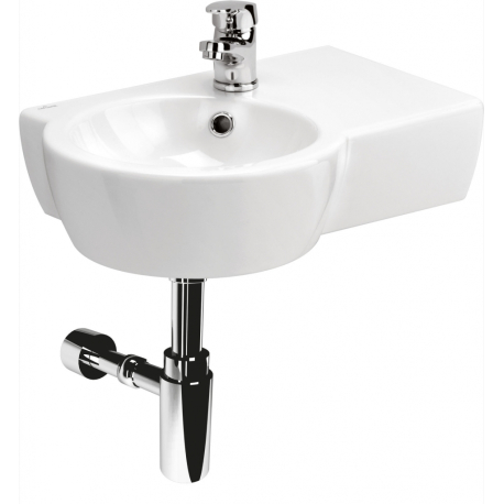 Lavabo gain de place 49.5 cm avec vasque décentré à gauche - Nano