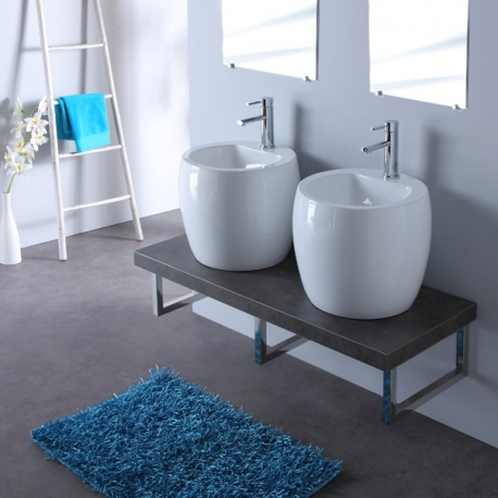 Console de salle de bain – Vente meuble gris & double vasques